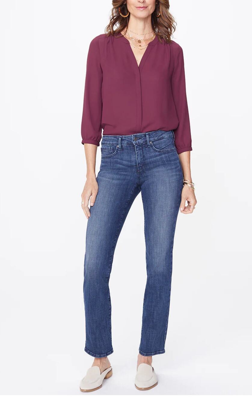 NYDJ Marilyn Straight Leg Jeans Lupine Wash Plus Size 18